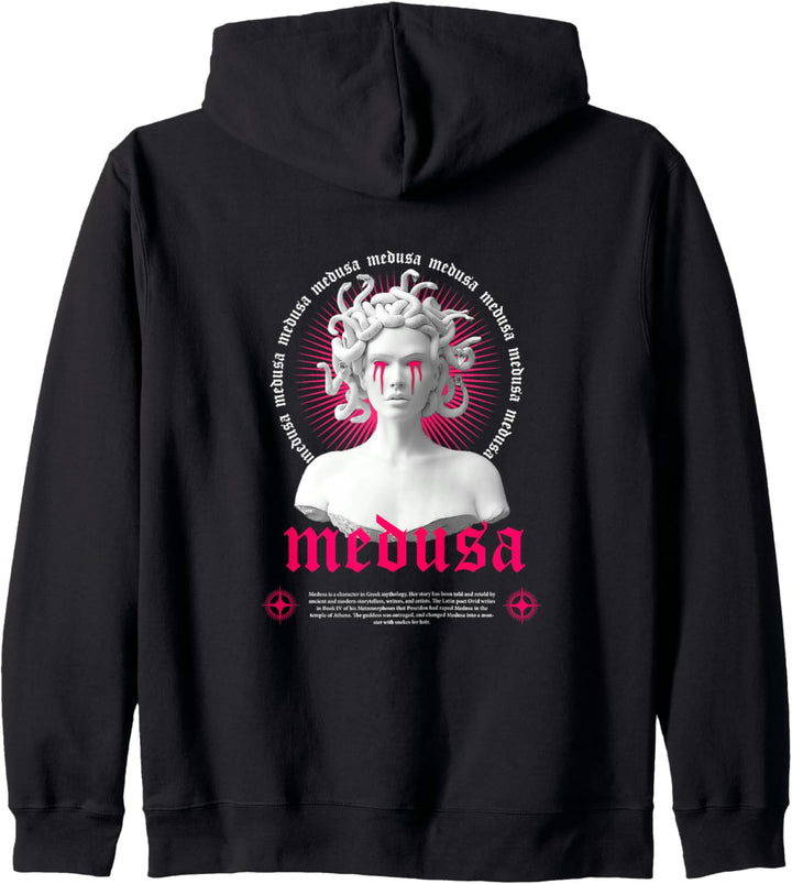 Medusa Sculpture Greek - Sad Aesthetic Edgy Streetwear Kapuzenjacke