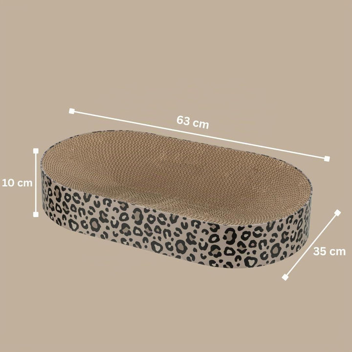 Trixie Kratzbrett Leo aus Pappe 63 × 10 × 35 cm, Kratzspielzeug mit Katzenminze, braun - 48035