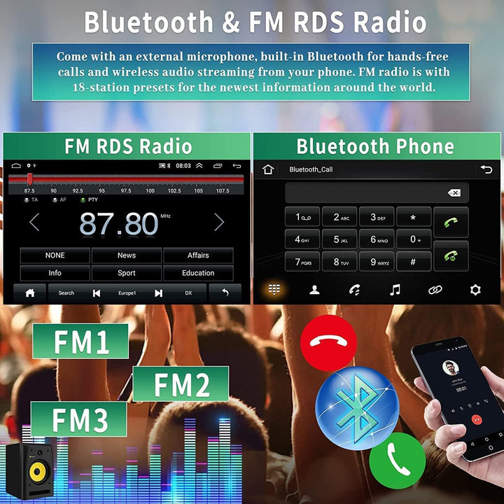 CAMECHO Android 11 [2G+32G] Autoradio für BMW 1 Serie E81 E82 E87 E88,9-Zoll Bildschirm Auto Radio T