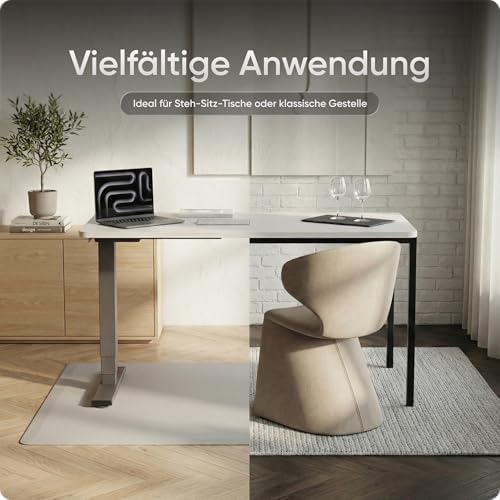 DESQUP Tischplatte | 2,5 cm Massive Weiss Schreibtischplatte 140x70 cm | ideale Holzplatte für den h