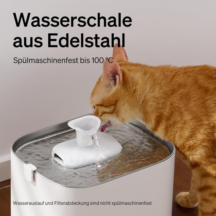 PETLIBRO Verbesserter Katzenbrunnen, Dockstream 2 Smart App-Überwachungs Trinkbrunnen für Katze, 3L