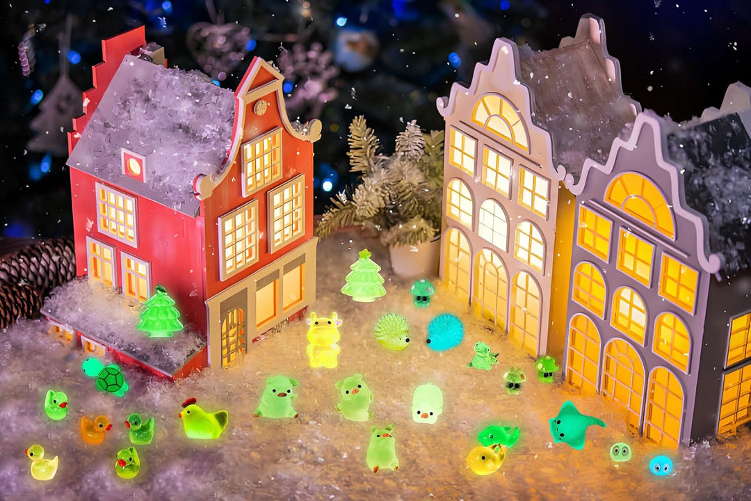120 Stück Mini Leuchtende Tiere, Miniatur Bunte Harz, für Dekoration von Miniatur Landschaftsgärten,