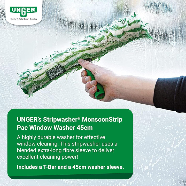 Unger StripWasher Monsoon Strip Pac (Breite 45 cm, Kompletteinwascher mit Bezug + Langen Fasern, für