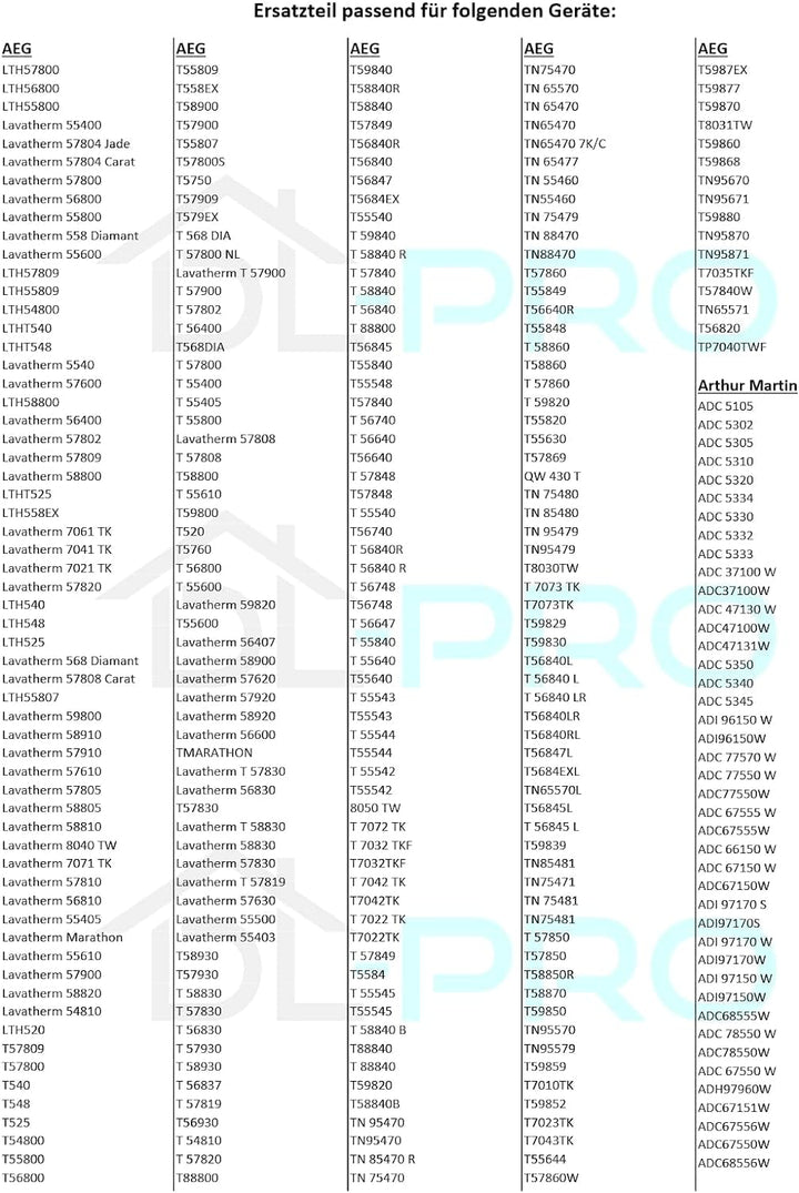 DL-pro Türdichtung für AEG Electrolux Zanussi 125108502/1 1251085021 für AEG Lavetherm Dichtung Gumm