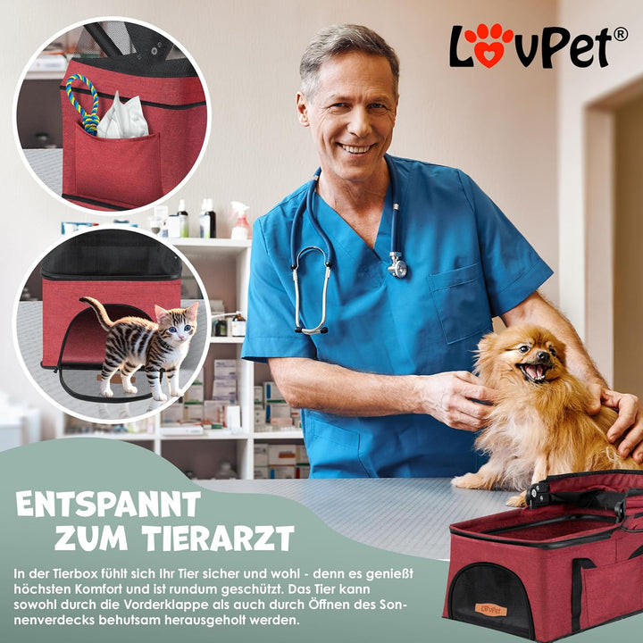 LOVPET® Hundewagen 2in1 Hundebuggy Hundebox Transporttasche Faltbar klappbar bis 20kg Haustiere Bugg