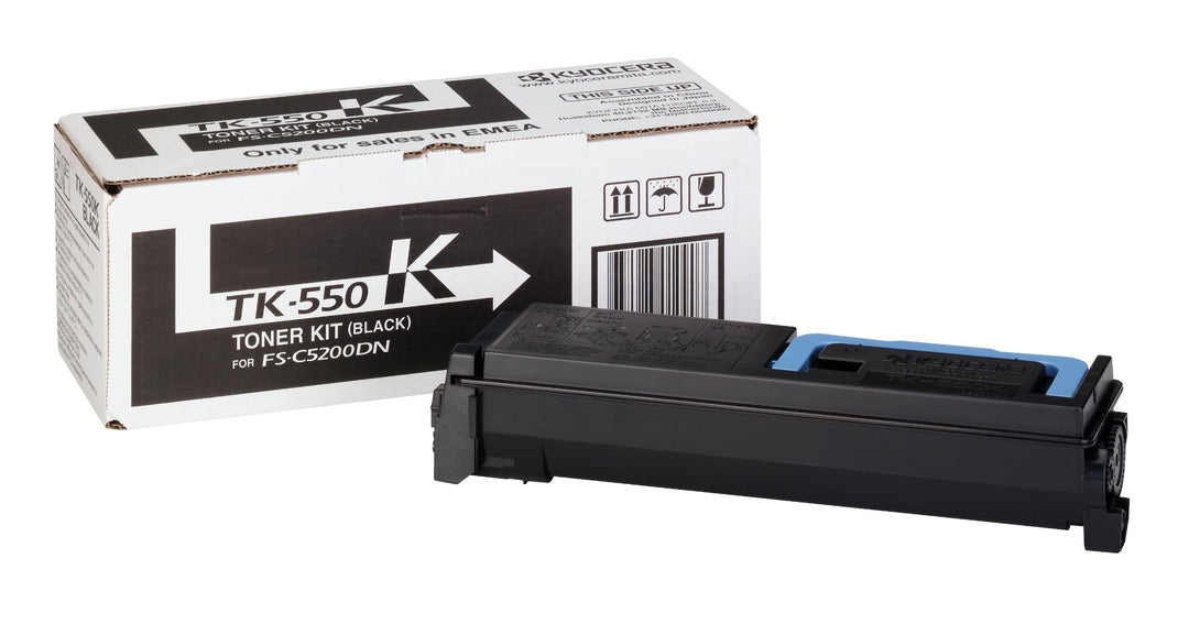 Kyocera TK-550K Toner Schwarz. Original Tonerkartusche 1T02HM0EU0. Kompatibel für ECOSYS FS-C5200DN,