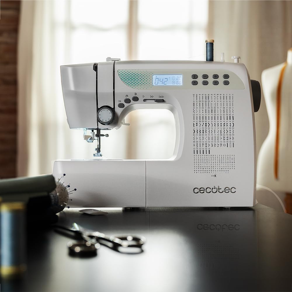 Cecotec Elektronische Nähmaschine - 215 Stiche - Expertenniveau - BelleCouture 21500. Digitalmotor,