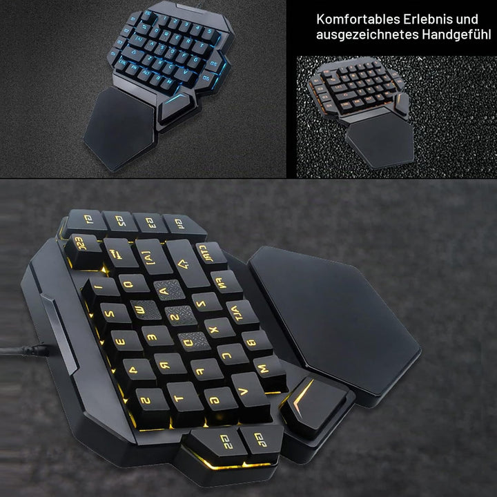 ciciglow Einhand-Gaming-Tastatur, K50 Wired RGB Backlit Mechanical Half Keyboard 35 Keys Portable Ga