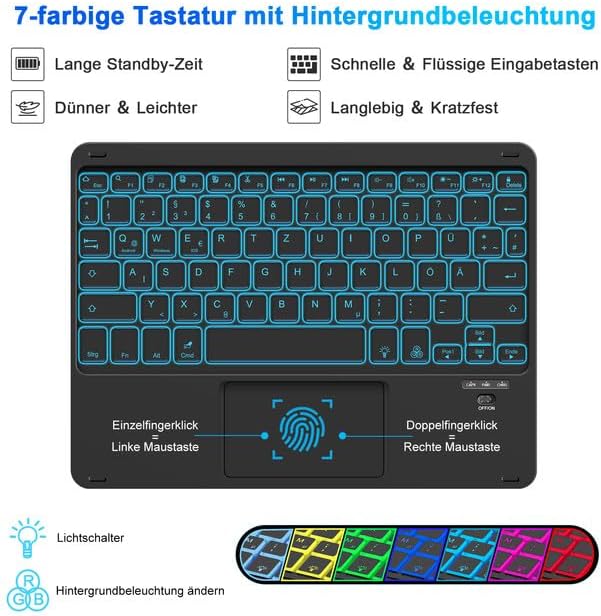 LAMA Tastatur Hülle mit Touchpad für Samsung Galaxy Tab 10.9&