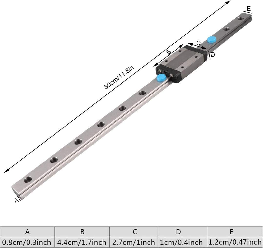 MGN12H Mini-Schienenführung Lineares Schiebewerkzeug mit MGN12H Schlossblock für 3D-Drucker und CNC-
