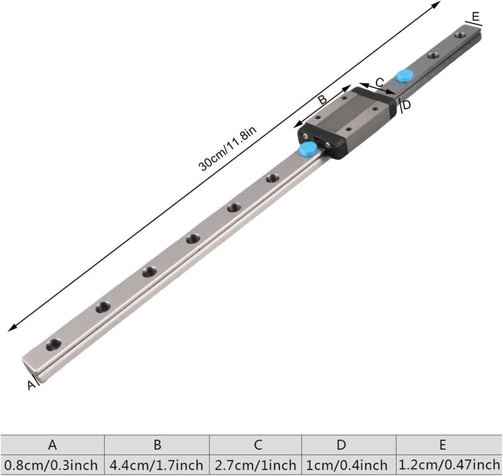MGN12H Mini-Schienenführung Lineares Schiebewerkzeug mit MGN12H Schlossblock für 3D-Drucker und CNC-