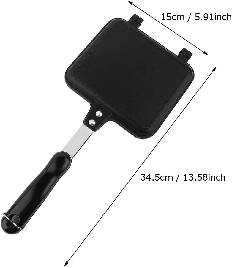 Pie Iron Campfire Sandwich Maker, doppelseitig, antihaftbeschichtet, Mountain Pie Maker, Gusseisen f