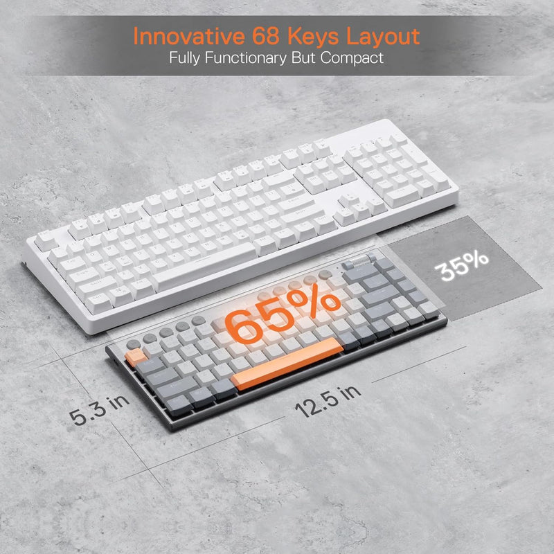 Redragon K609 65% kabellose mechanische RGB-Tastatur, BT/2.4Ghz/Kabelgebundene Tri-Mode Ultra-Thin L