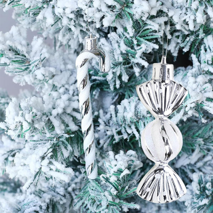18 Stück Zuckerstangen Weihnachten Deko Weihnachtskugeln Zuckerstangen Deko Glitzer Weihnachtsbaumsc