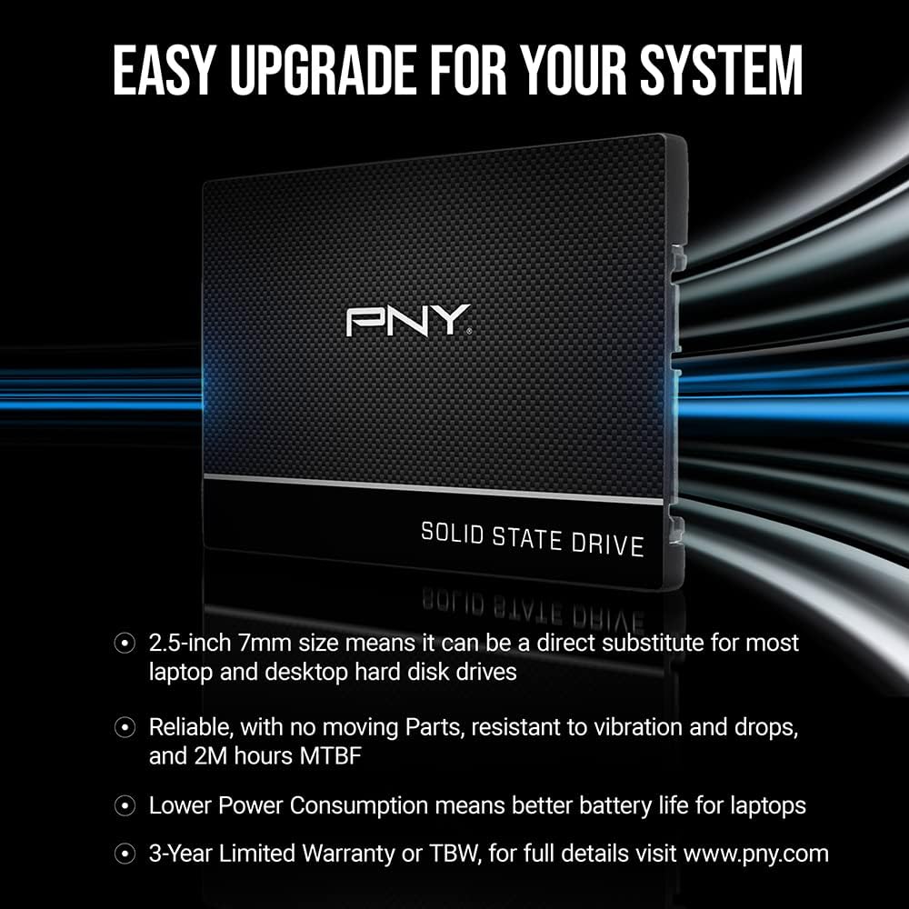 PNY CS900 1TB 2.5” SATA III Internal Solid State Drive (SSD) - (SSD7CS900-1TB-Rb) 1TB 2.5 SATA, 1TB