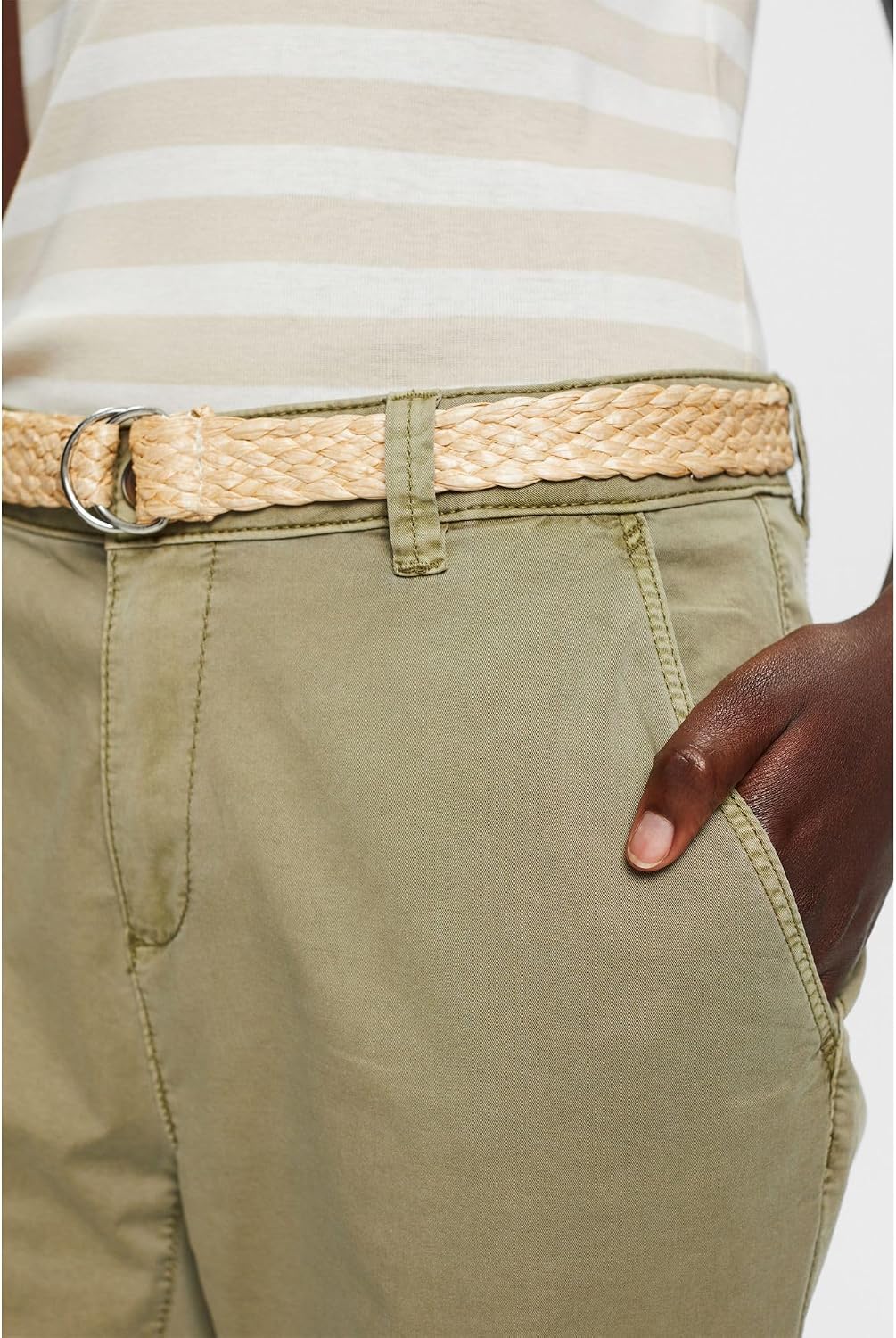 ESPRIT Damen Hose 993ee1b312 44W / 30L 345/Light Khaki, 44W / 30L 345/Light Khaki