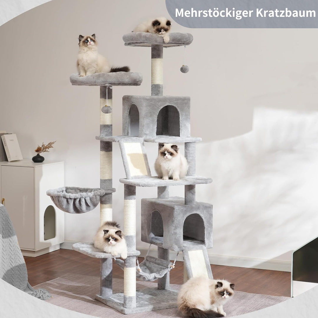 Gitelsnour Kratzbaum, Katzenbaum für Innenbereich, 180cm Katzenkratzbaum mit grosse ausgewachsene Ka