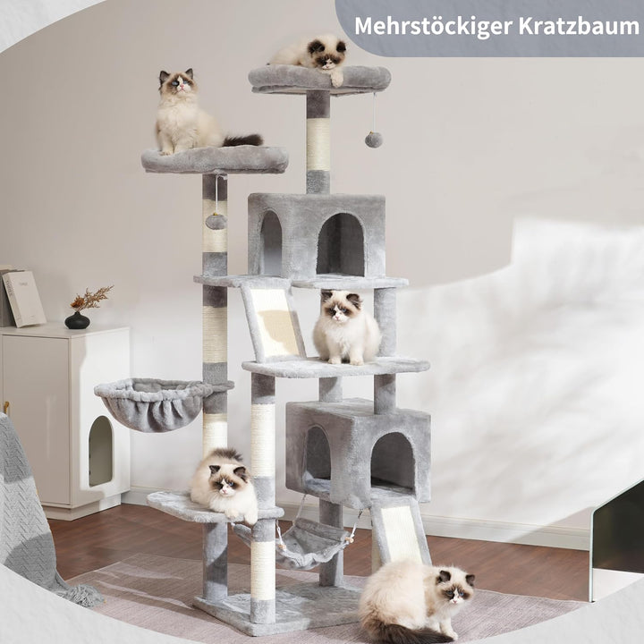 Gitelsnour Kratzbaum, Katzenbaum für Innenbereich, 180cm Katzenkratzbaum mit grosse ausgewachsene Ka