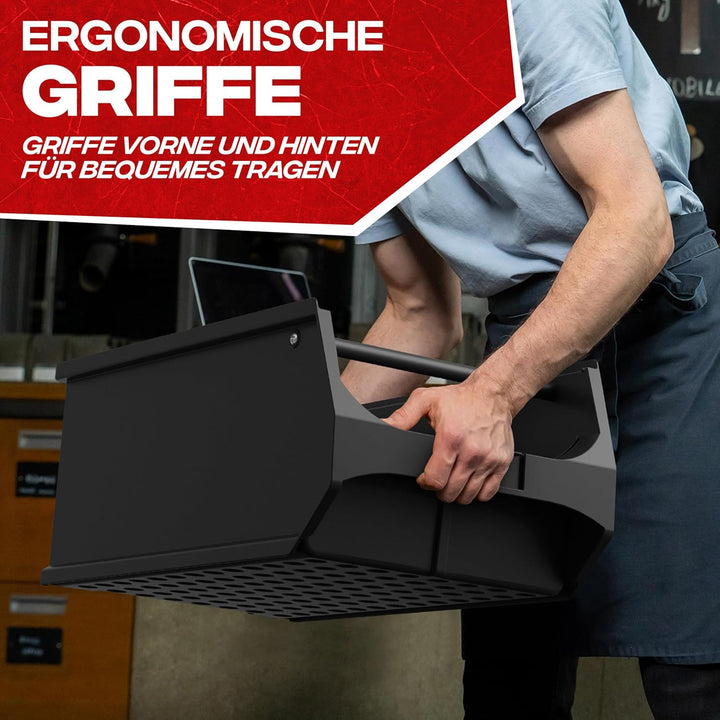 aidB Sichtlagerbox 500x300x200mm – ESD-Sortierbox für Kleinteile – Leitfähige Lagerbox für Werkstatt