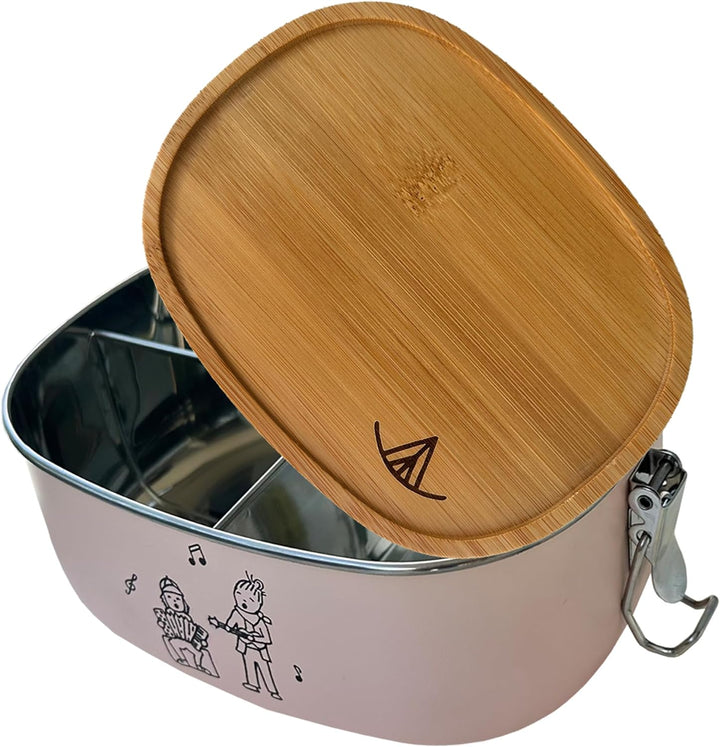 Ringwald Edelstahl Rosa Brotdose Kindergarten Schule gross 1400ml Lunchbox Brotdose Vesperdose Fäche