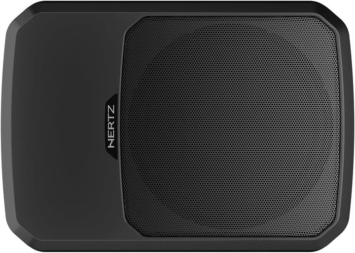Hertz DBA 201 F – 200-mm Ultra-Slim-Aktivsubwoofer mit Aluminiumgehäuse, 440W Peak, Untersitzdesign