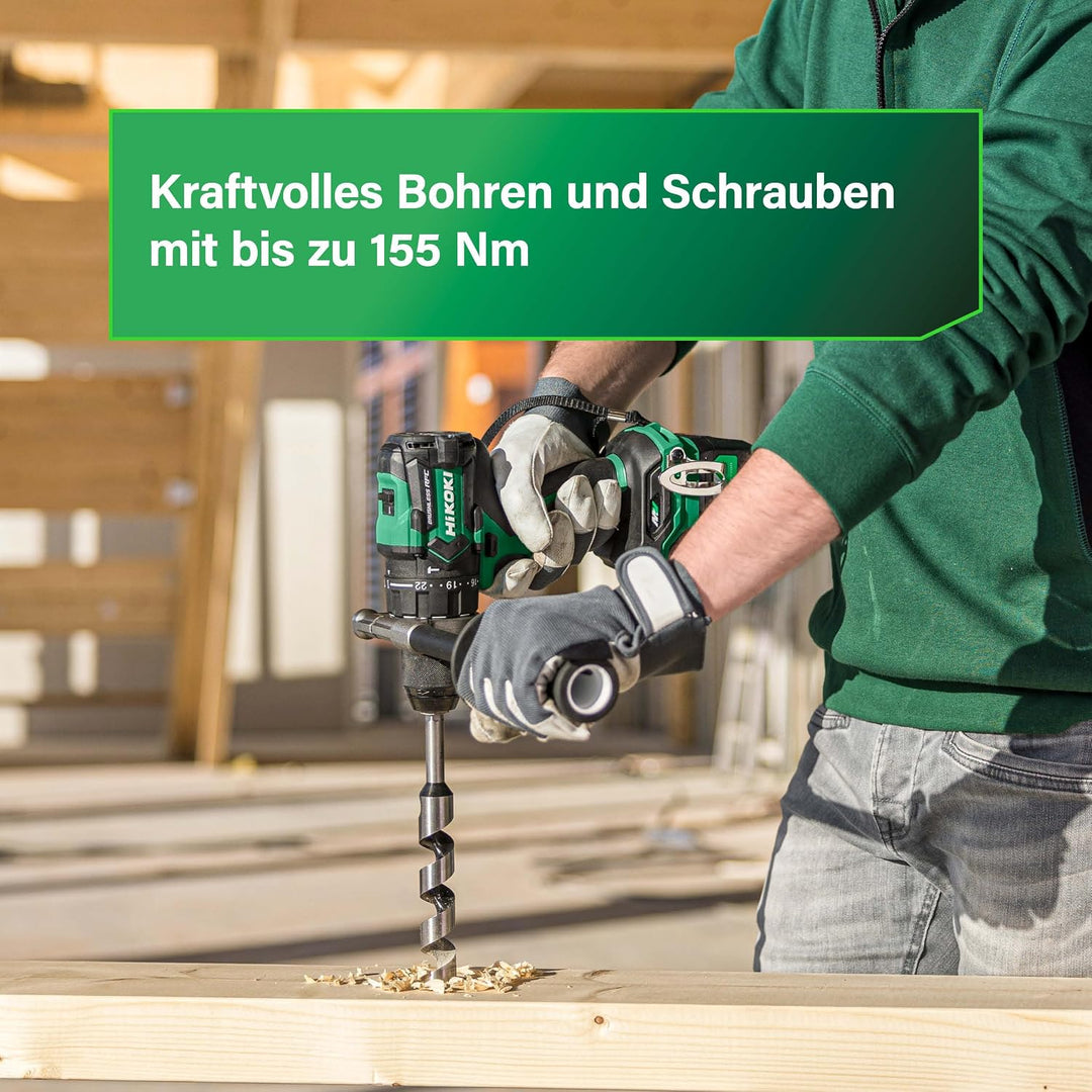 HiKOKI Akku-Schlagbohrschrauber - 36 V - 155 Nm, Brushless, 13 mm Metall Schnellspannbohrfutter, 22