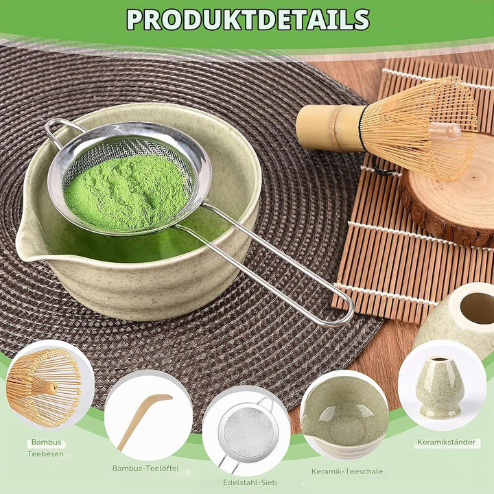 5 Stück Matcha Set, Matcha Whisk Set, Matcha Tea Set, Stylisches Matchas Set Mit Matcha Besen, Match