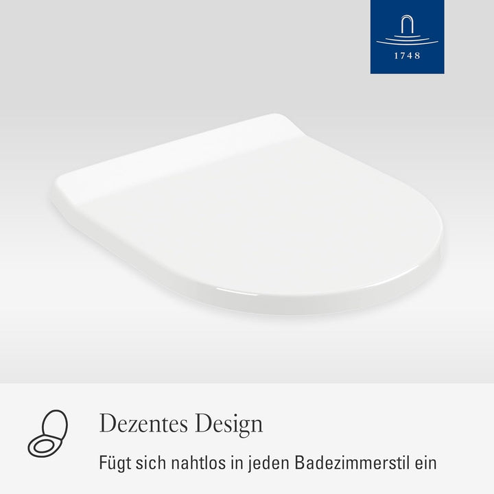 Villeroy & Boch WC-Sitz Architectura SlimSeat - Toilettendeckel Weiss aus Duroplast - Toilettensitz