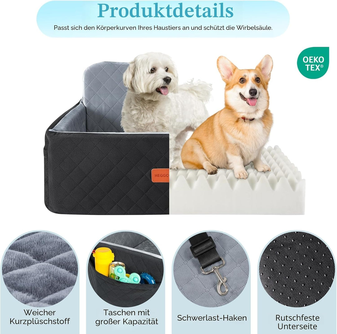 Hunde autositz für mittlerer/grosse Hunde, Hundeautositz für mittlerer oder 2 kleine Hund, Abnehmbar