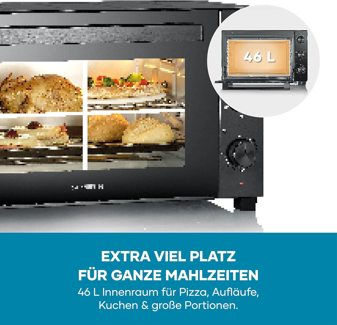 Severin Back- und Toastofen mit Umluftfunktion, inkl. Drehspiess für Fleisch, vielseitiger Heissluft