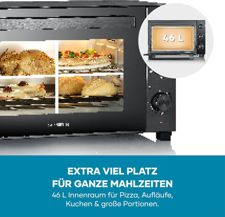 Severin Back- und Toastofen mit Umluftfunktion, inkl. Drehspiess für Fleisch, vielseitiger Heissluft