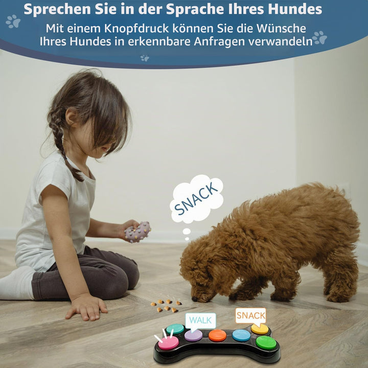 7 in 1 Hunde Button für Kommunikation,Hund sprechende Tasten mit 50-Aufklebern, Haustier-Tasten,Dog