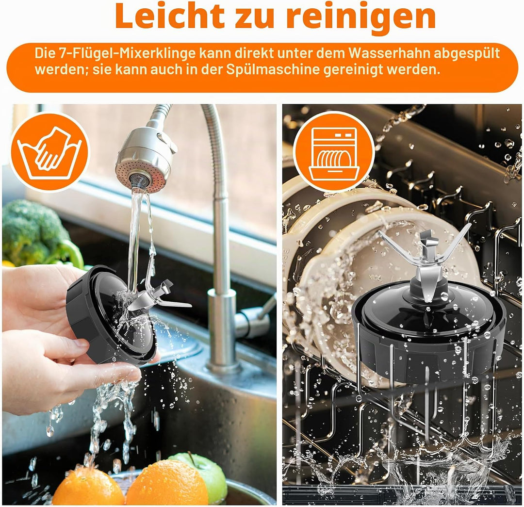 1-Pack 7 Fins Blender Blade Ersatz für Ninja, Extractor Blade Assembly Kompatibel mit Ninja Auto iQ