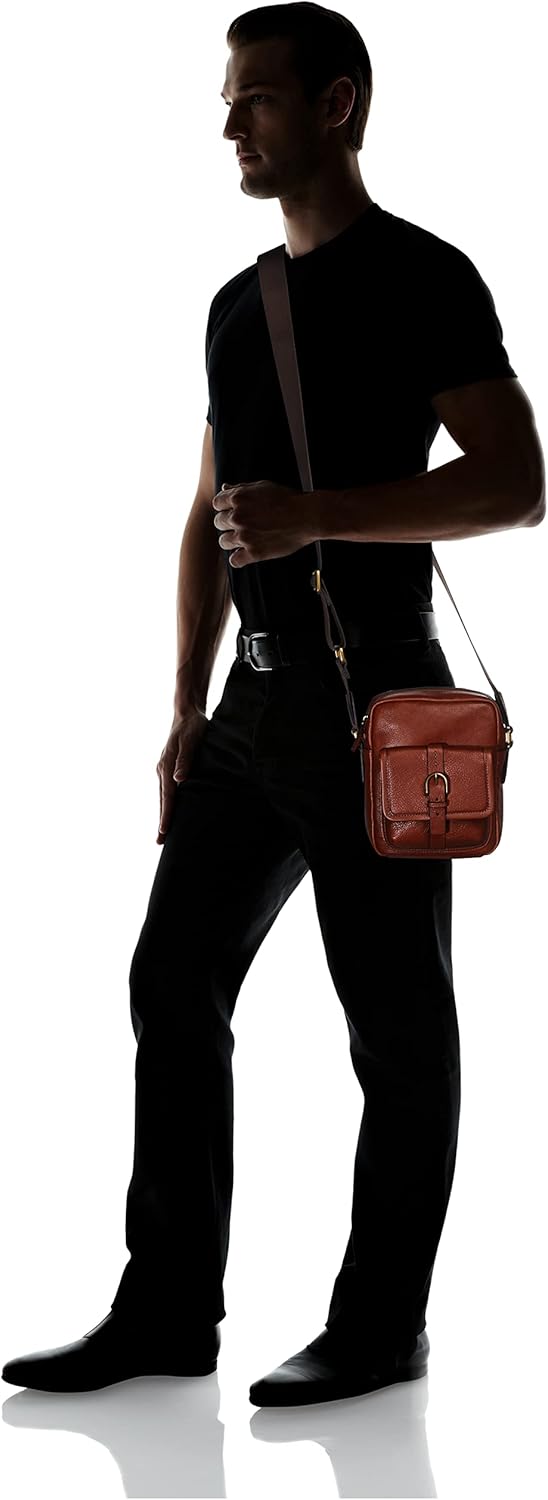 Fossil Herren Camden Umhängetasche, 15.2 L x 6.4 W x 20.3 cm H Brown, Brown