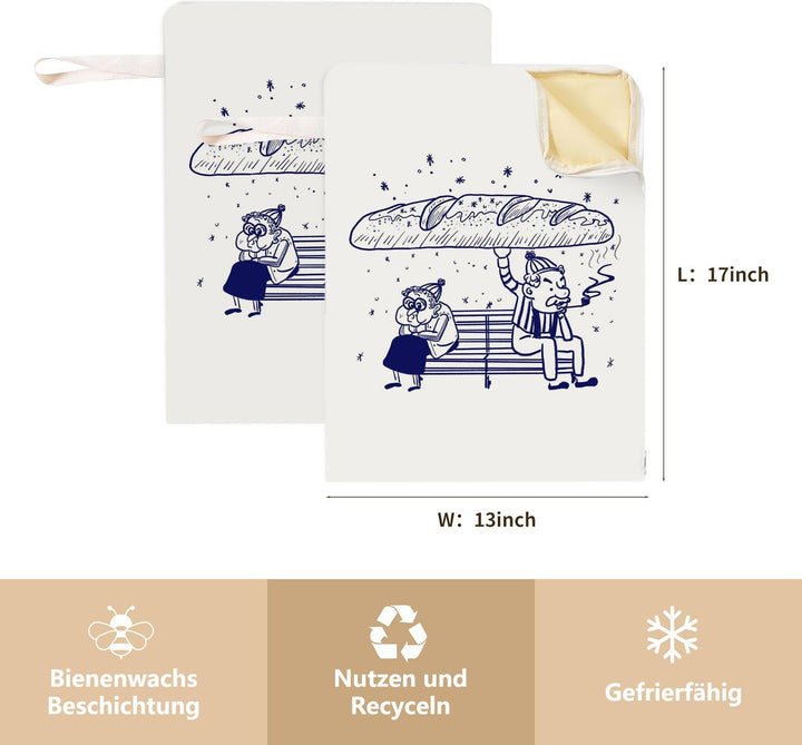 Brotbeutel，Brotbeutel aufbewahrung frischhalten,2 Pack XL，Feuchtigkeit und Verschmutzung Prssvention