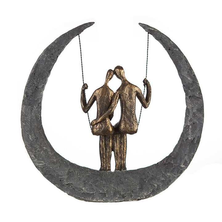 Casablanca Deko Skulptur Figur - Swing Poly/Metall - bronzefarben - Höhe 30 cm Höhe 30 cm Bronzefarb