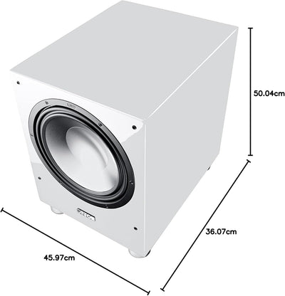 Canton Sub 1200 R Aktives Subwoofersystem (500/750 Watt, 1-er Stück) hochglanz-weiss weiss Single, w