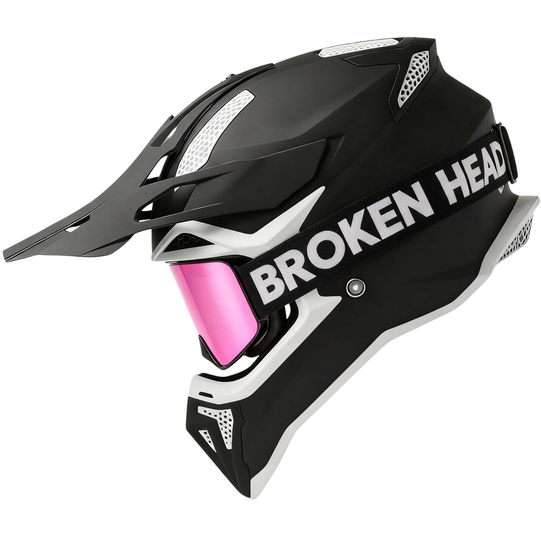 Broken Head Bavarian Patriot Motocross-Helm schwarz-blau-gelb - MX Cross-Helm - Quad-Helm - Sumo-Hel