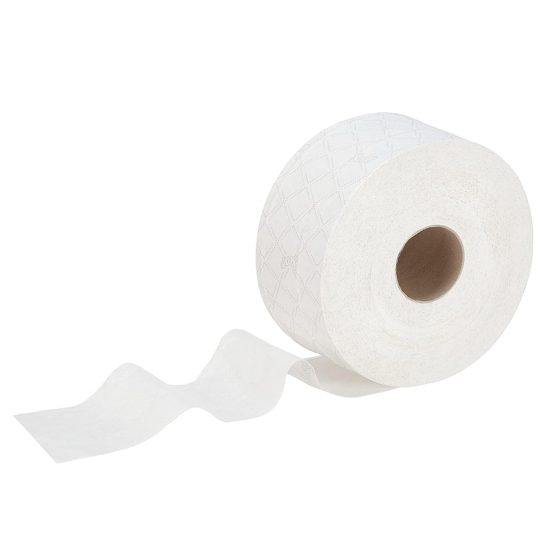 Scott Essential Jumbo Toilettenpapierrollen 8615 – 2-lagiges Toilettenpapier – 12 Rollen mit je 500