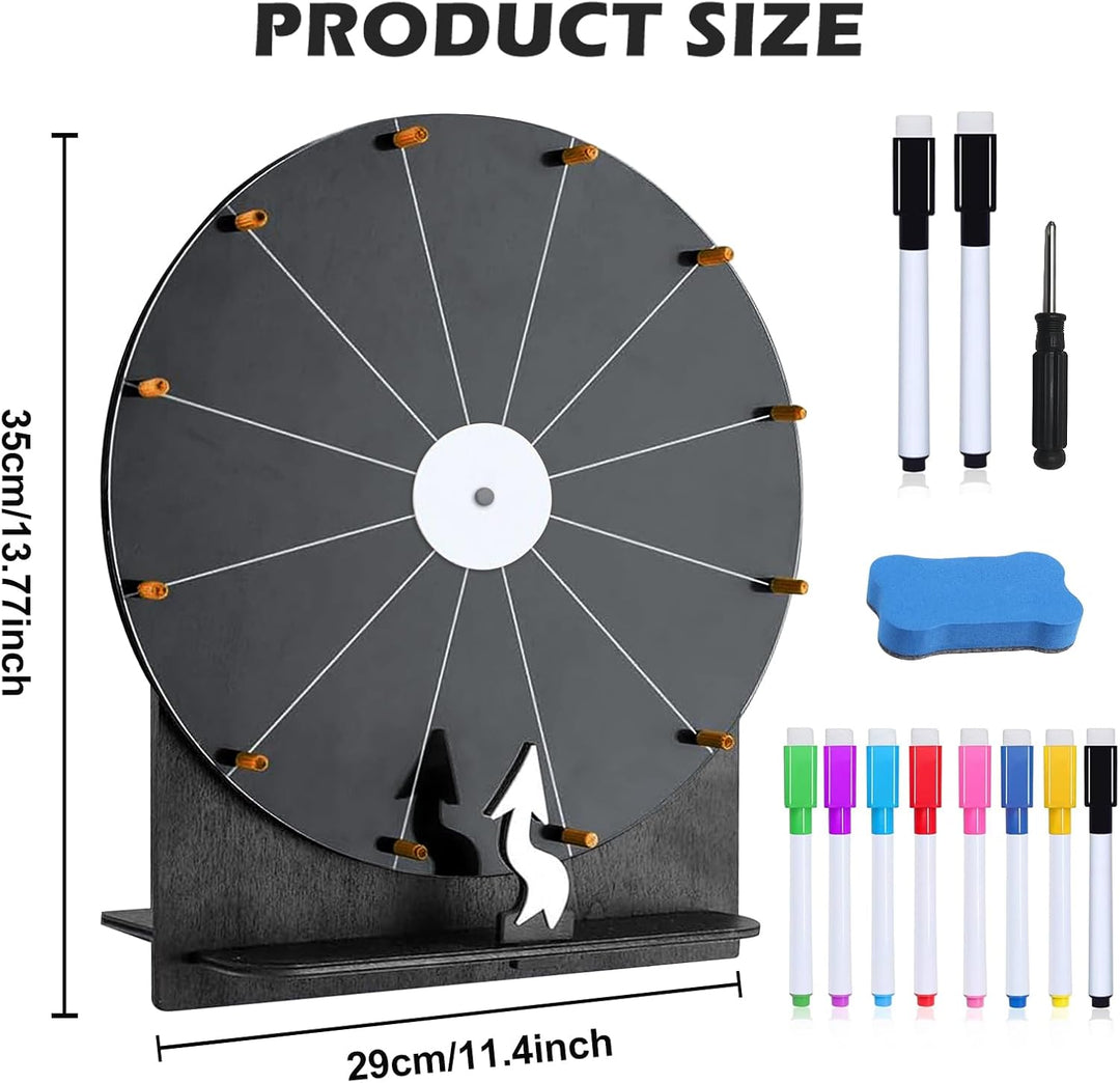 Grosses Glücksrad Set, 30cm Glücksrad Zum Drehen Mit Ständer Und Markierstift, Glücksrads Zum Selbst
