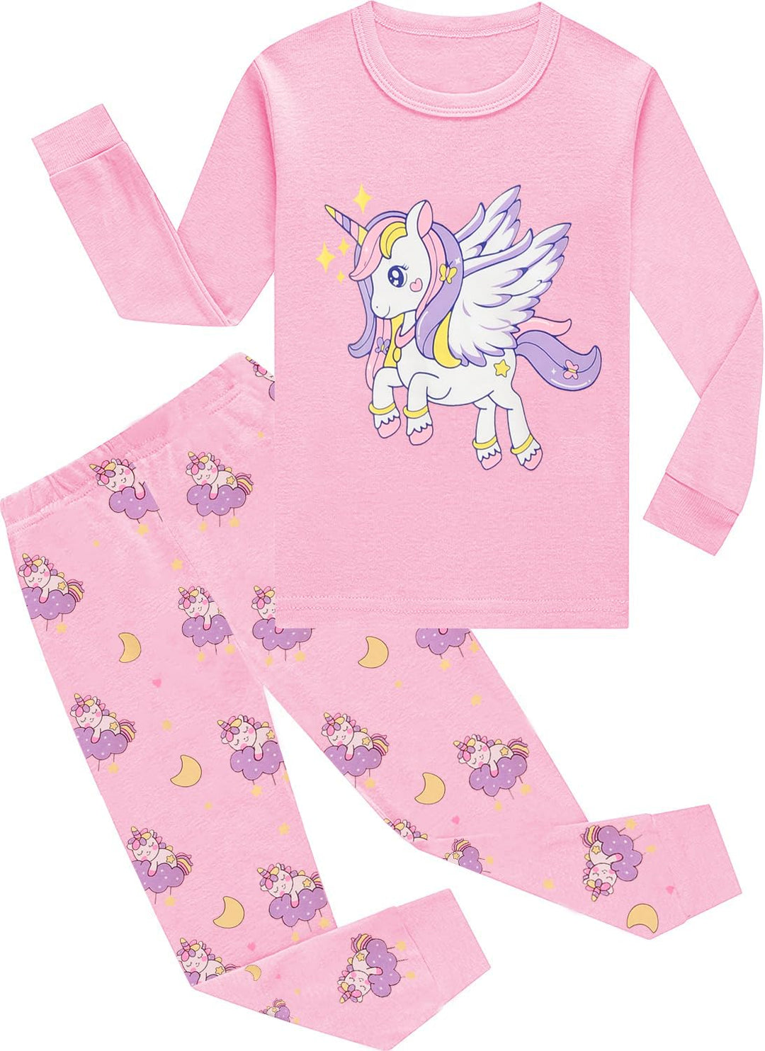 EULLA Kinder Mädchen Schlafanzüge Winter Pyjama Set Einhorn Meerjungfrau Schmetterling Marienkäfer G