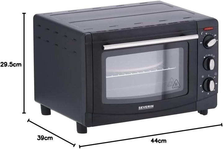 SEVERIN Back- und Toastofen mit Umluftfunktion, Mini Backofen mit Grillrost, Backblech, Drehspiess u