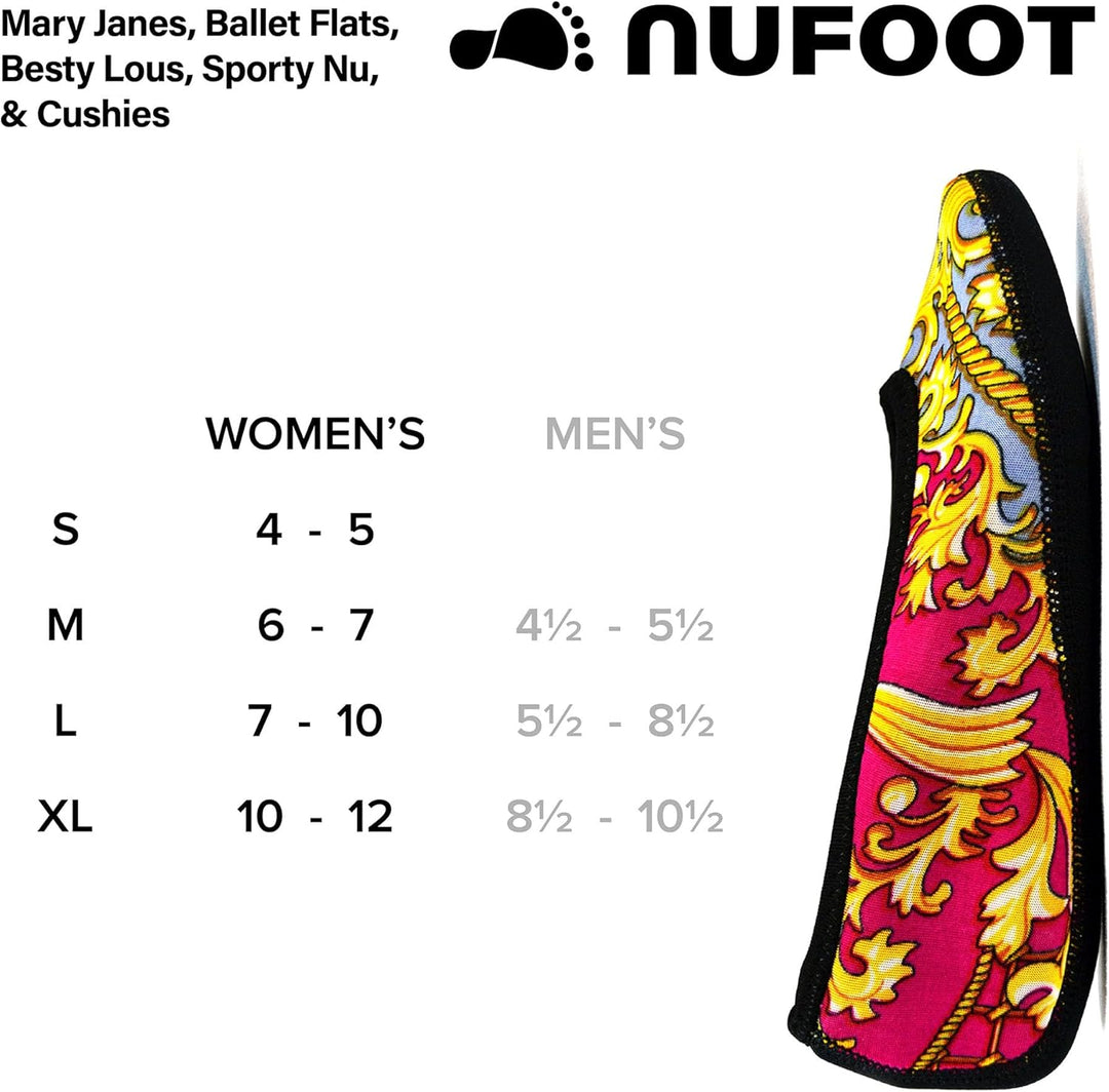 Nufoot , Damen Hausschuhe Violette Blume Large / 34 M EU / 4 B(M) US, Violette Blume Large / 34 M EU
