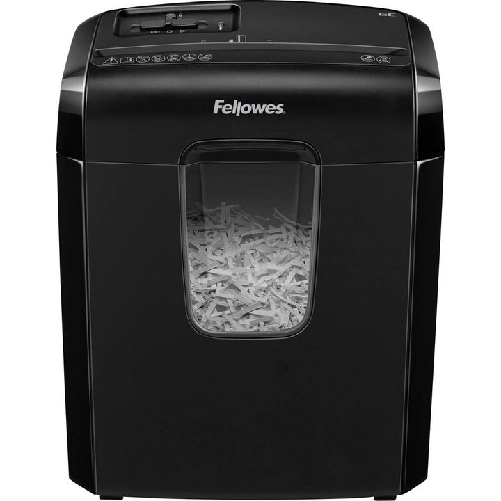 Fellowes Aktenvernichter 6 Blatt Partikelschnitt (P4), Papierschredder für Zuhause, Powershred 6C, S