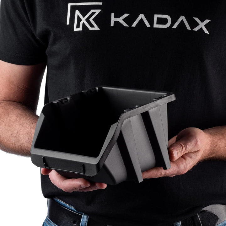 KADAX Werkstatt-Stapelkiste, kleine Sortierbox aus PP Kunststoff, Sichtlagerbox in verschiedenen Grö