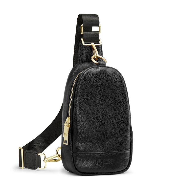 Kattee Damen Brust-Umhängetasche Echtes Leder Sling-Rucksack Kleine Umhängetasche mit RFID-Blockieru