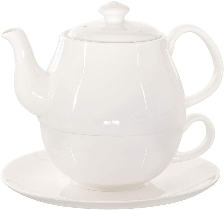 Buchensee Tea for One Daisy 600ml aus Crystal Bone China Porzellan in fein-cremigem Weiss. Teekanne