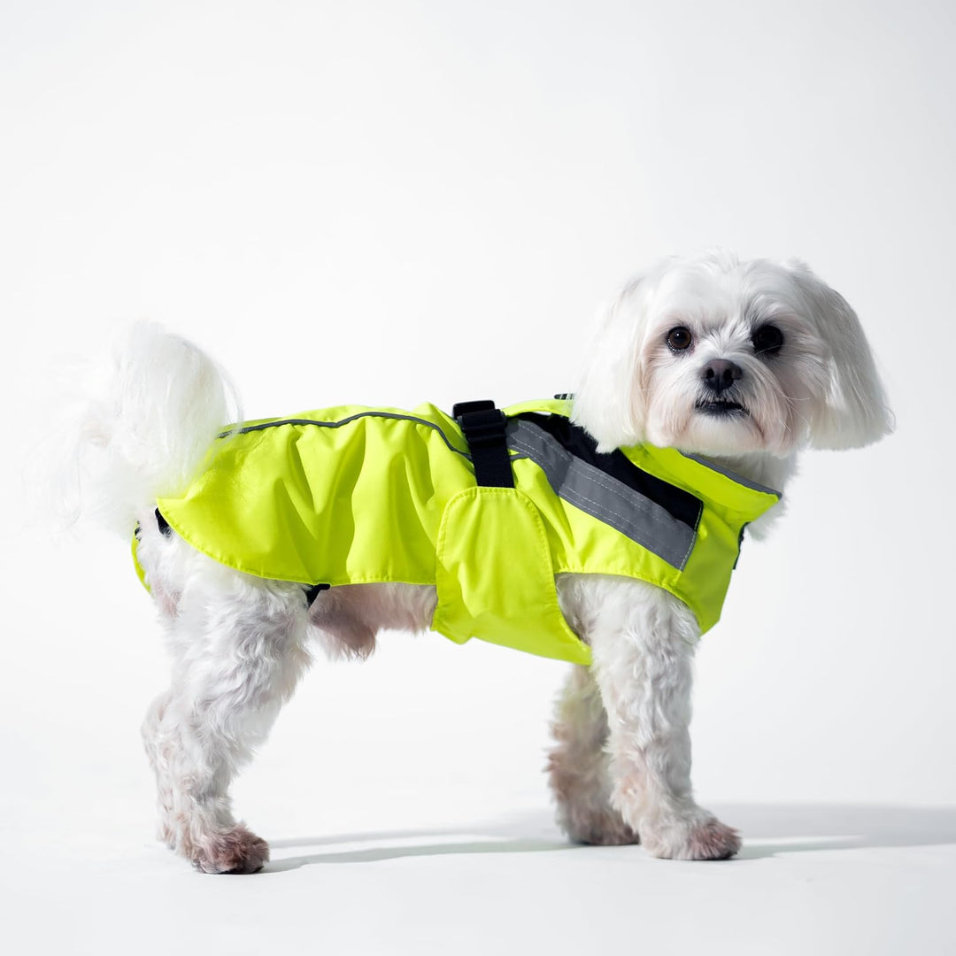 DOGOPAL Regenmantel Hund wasserdicht für kleine &amp; grosse Hunde - Gelber Hunderegenmantel mit Reflekt