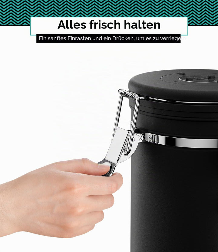 Coffee Gator Kaffeedose Edelstahl, Luftdicht Vorratsdose mit Deckel, Datum Tracker, CO2-Freigabevent