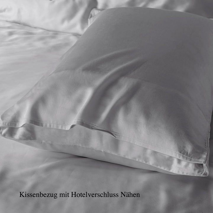 bienDo Bambus Lyocell Bettwäsche, 200 * 220, Grau, Luxus Seiden Deckenbezug, kühlende, Silk Bettbezü